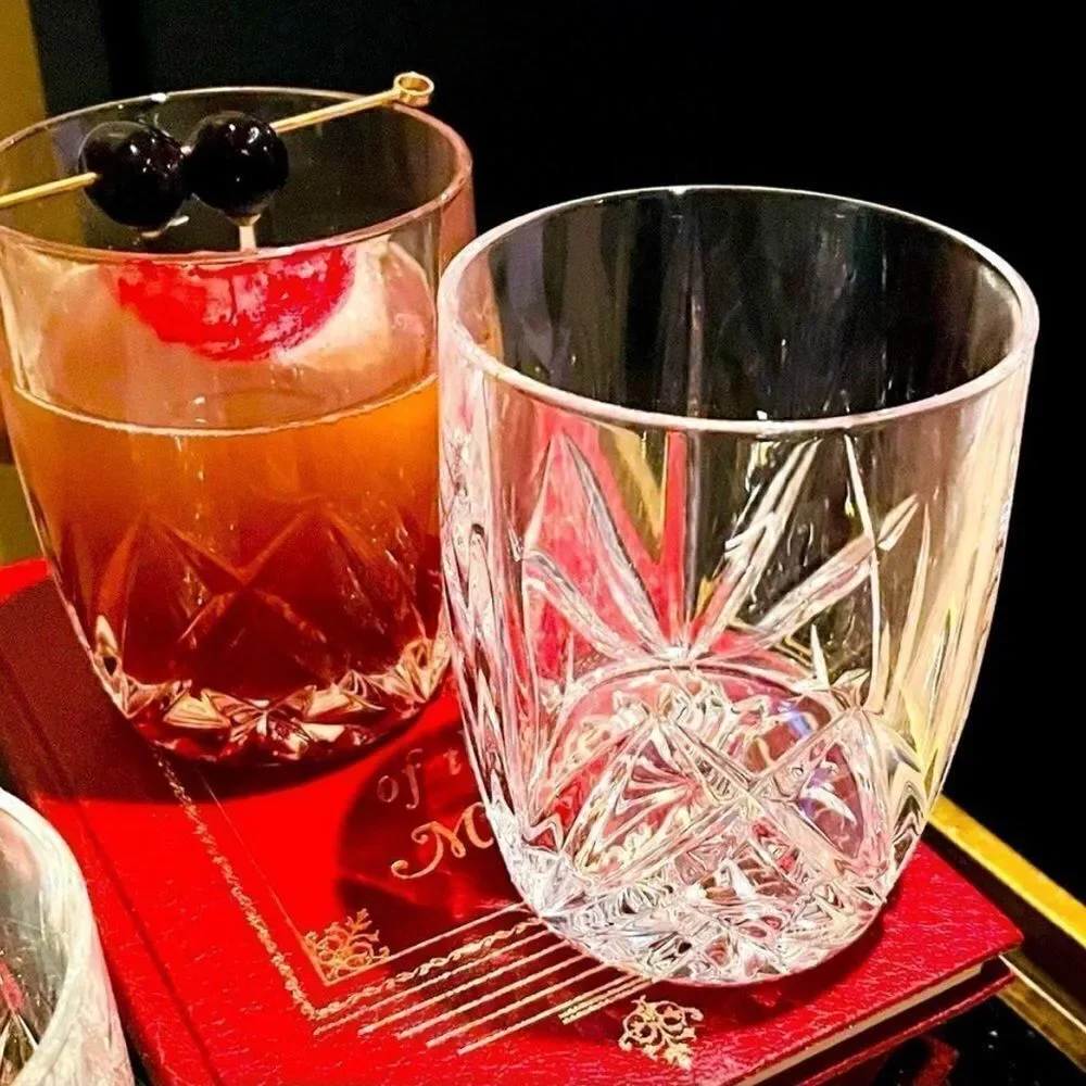♥️ RARE cocktail glasses BROOKSIDE Waterford double old fashioned LARGE 16oz!